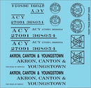 Tichy Train Group 10420 Railroad Decal Set -- Akron, Canton & Youngstown Roadname Set (black), HO