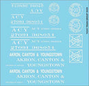 Tichy Train Group 10419  Railroad Decal Set -- Akron, Canton & Youngstown Roadname Set (white), HO