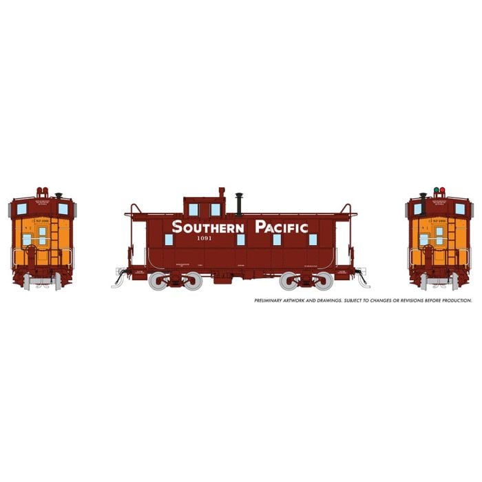PREORDER Rapido 162013 HO SP C-40-3 Steel Caboose: SP - Gothic Large w/ roofwalk: