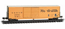 Micro-Trains N 18200112 50' Standard Box Car with 8' Double Sliding Doors, No Roofwalk, and Short Ladders, Denver and Rio Grande Western