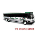Iconic Replicas 870484 MCI D4000 Coach - Assembled -- Peter Pan (white, silver, green), HO Scale