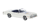 Brekina HO 19759 1975 Cadillac Eldorado Convertible, Assembled, Top Down (white, Eagle Graphics)
