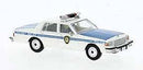 Brekina HO 19710 1987 Chevrolet Caprice Sedan, Assembled, New York Police Department NYPD Transit Police (white, blue)