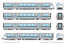PREORDER Rapido HO 204005 BART A-B-B-A Car Transit Set, Bay Area Rapid Transit
