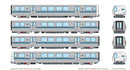 PREORDER Rapido HO 204006 BART C-B-B-C Car Transit Set, Bay Area Rapid Transit (4-Pack)