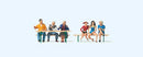 Preiser 10783 Wine Festival Goers with Picnic Table (6-pack)