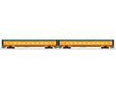 PREORDER Lionel 2427330 O 21" Smooth-Side Coach 2-Pack - 3-Rail - Ready to Run - Illinois Central "Pointsettia" "Hibiscus" (City of Miami, yellow, green