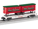 PREORDER Lionel O 2528680 Flatcar with Piggyback Trailers, Winter Wonderland | 107.99