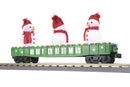 PREORDER MTH 30-72263 O Christmas Gondola Car w/Lights and Lighted Snow Men – Green