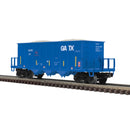 PREORDER Atlas 3001463 Ortner/Trinityrail Rapid Discharge Hopper - 3-Rail - Ready to Run - Premier -- GATX Leasing (blue, white, yellow conspicuity marks), O