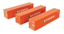 Walthers (SceneMaster) HO 18203 40' Flat Panel Container, 3-Pack, Hyundai