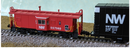 Bluford Shops 43060 International Car Bay Window Caboose Phase 3 - Ready to Run -- Norfolk & Western 557522 (red, white, black), N Scale