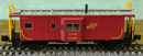 Bluford Shops 43070 International Car Bay Window Caboose Phase 3 - Ready to Run - Chicago & North Western 11164 (red, yellow lettering, silver), N Scale
