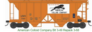 Bowser 43243 70-Ton 2-Bay Covered Hopper w/Open Sides - Ready to Run - Executive Line - American Colloid Company