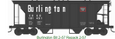 Bowser 43249 70-Ton 2-Bay Covered Hopper w/Closed Sides - Ready to Run - Executive Line -- Chicago, Burlington & Quincy