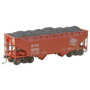 Kadee HO 7528 50-Ton AAR Standard Offset 2-Bay Open Hopper with Coal Load, Milwaukee