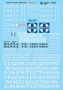 Microscale HO 87-64 Atchison, Topeka & Santa Fe, Steam Locomotives (Silver Lettering & Revised Artwork 1930-1950)