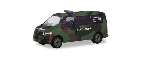 Herpa Models 700719 Volkswagen T6 Passenger Van - Assembled -- German Army (camouflage), HO Scale