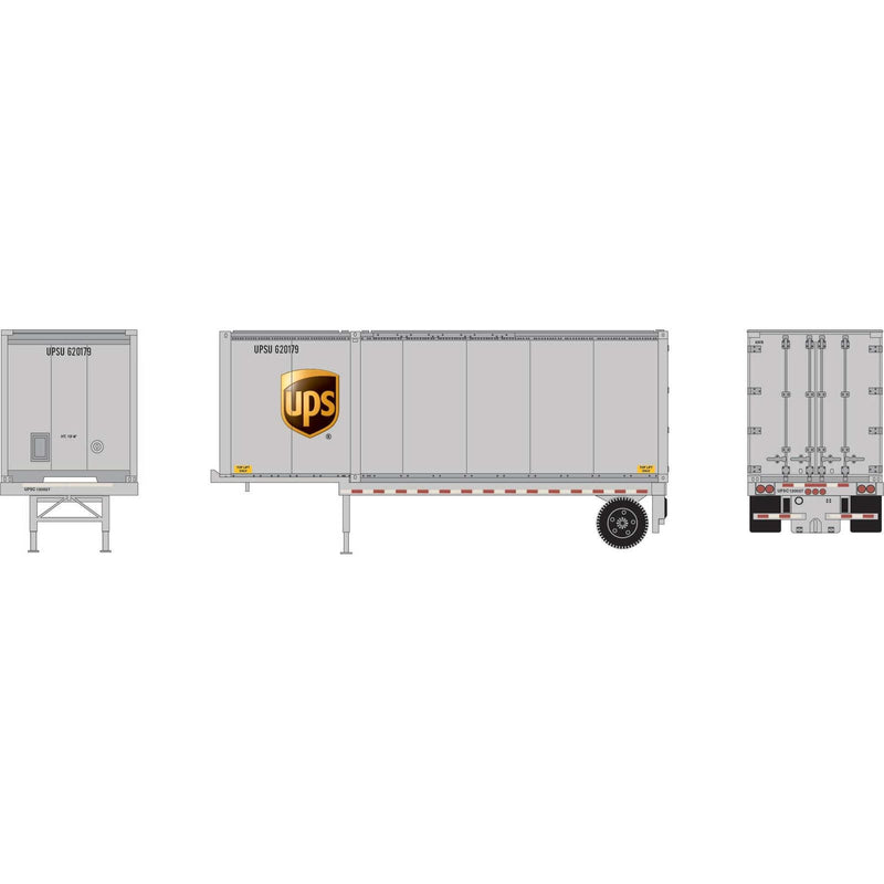 PREORDER Athearn ATH-1837 HO 28' Container & Chassis, Container- UPSU #622544/Chassis-UPSC #124377