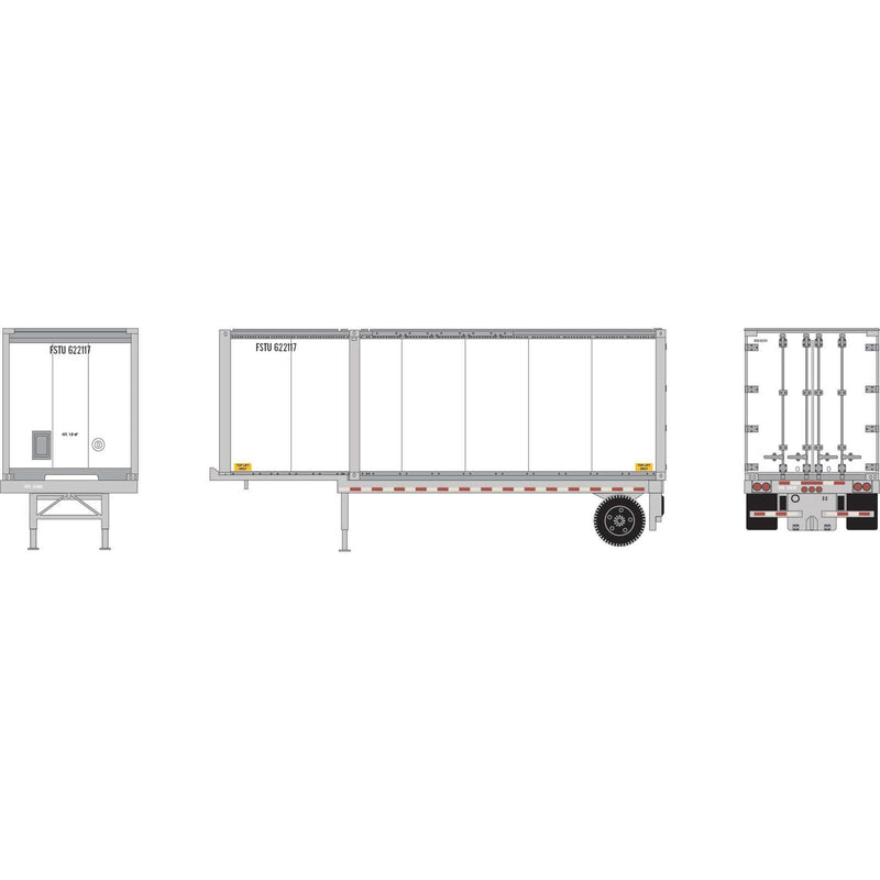 PREORDER Athearn ATH-1839 HO 28' Container & Chassis, Container- FSTU #623504/Chassis-FTSZ #125669