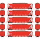 PREORDER Athearn ATH98493 HO RTR 5-Bay Rapid Discharge Hopper, ITGX/Red (5)