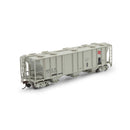 Athearn Genesis ATHG-1267 HO PS-2 2893 3-Bay Covered Hopper, MILW Primed For Grime