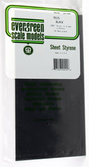 Evergreen Scale Models 9515 6" x 12" Black Styrene Sheet .040" (2)