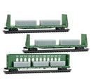 Micro-Trains N 983 02 261 60' Centerbeam & 2 61'8" Bulkhead Flatcars with Ingot Load, Burlington Northern