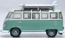 Oxford Diecast NVWS005 1951 Volkswagen T1 Samba Passenger Van - Assembled -- Turquoise, White, N Scale