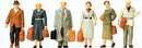 Preiser HO 10582 Walking Passengers with Luggage, Early Era III (6)
