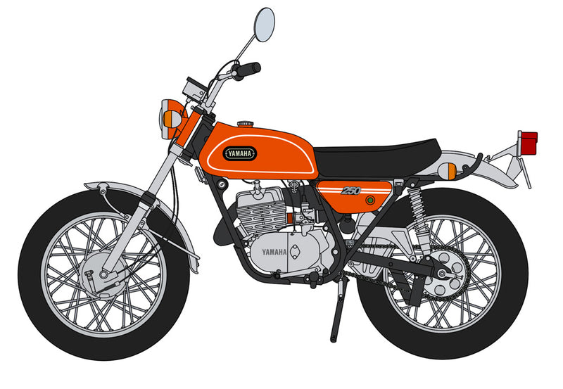 Hasegawa Models 52329 Yamaha Trail DT250 “Mandarin Orange” 1:10 SCALE MODEL KIT
