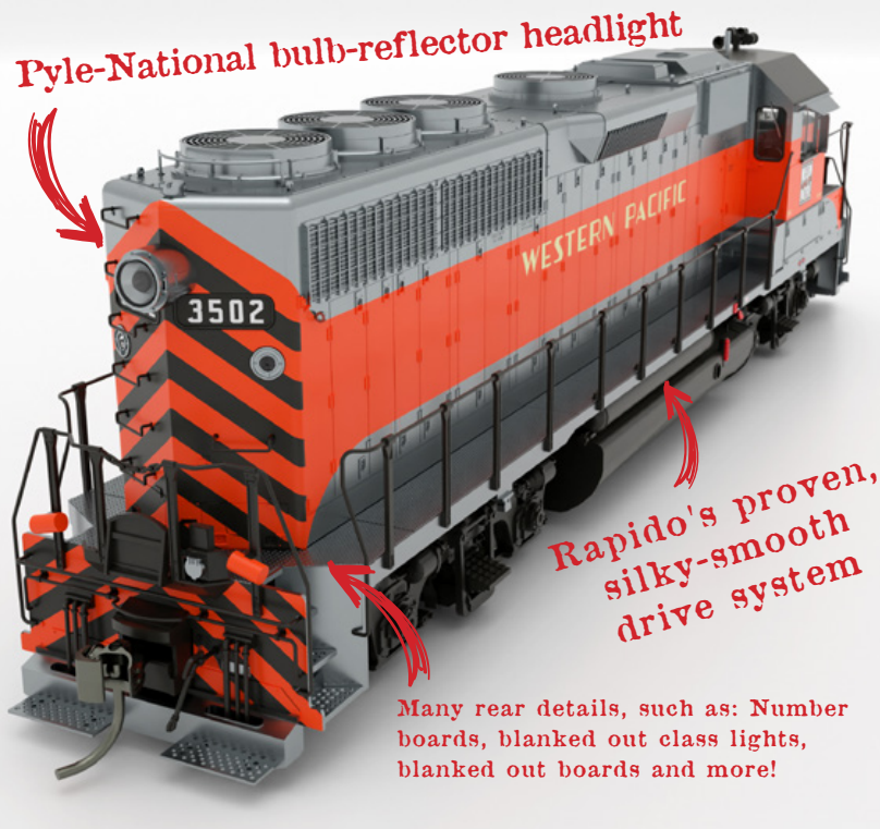 PREORDER Rapido 040035 HO EMD GP40 (DC/Silent): Western