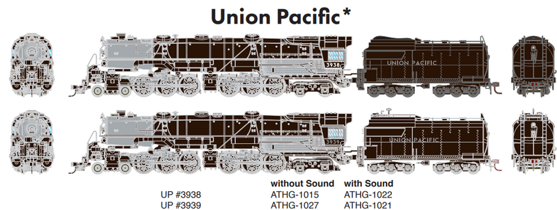 PREORDER Athearn Genesis ATHG-1021 HO Early Challenger 4-6-6-4 w/DCC & Sound,, UP