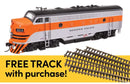 Walthers HO 11420 EMD F7A Locomotive Standard DC with WalthersTrack Code 83 Flex Track 5-Pack, Western Pacific
