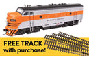 Walthers HO 11421 EMD F7A Locomotive Standard DC with WalthersTrack Code 83 Flex Track 5-Pack, Western Pacific