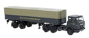 PREORDER Brekina HO 82261 Henschel F161 Tractor with Covered Low-Side Trailer, German Federal Railroad DB | 49.49