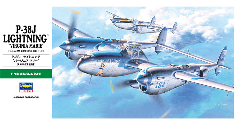 Hasegawa Models 9101 P-38J Lightning “Virginia Marie” 1:48 SCALE MODEL KIT
