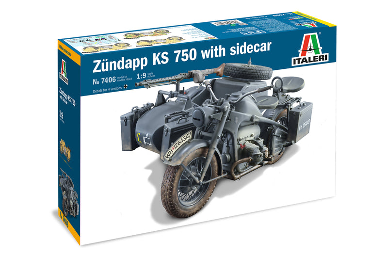 Italeri 7406 - SCALE 1 : 9 ZUNDAPP KS 750 with Sidecar