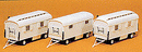 Preiser HO 20005  90N Modern Circus Wagon Set, Plastic Kits, Performers Trailers (3), Undecorated