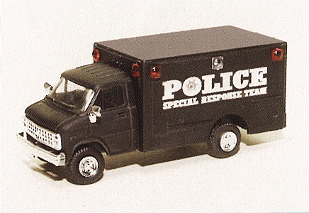 Trident Miniatures 90300 Chevrolet Box Van - Emergency - Police Vehicles -- Police Special Response Team, HO Scale