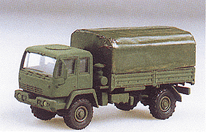 Trident Miniatures 90086 Military - US/NATO Light Medium Tactical Vehicles (Assembled Plastic) -- M1078 2.5-Ton Single-Axle Flatbed Truck with Canvas Cover, HO Scale