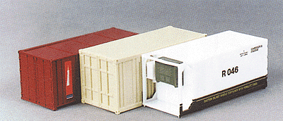 Trident Miniatures 90186 20' Container Set -- 2 Box Vans (USAR), 1 Reefer Unit (Trans Ocean TOLU), HO Scale