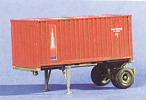 Trident Miniatures 90181 Military - US/NATO (Modern) - Trailers -- MILVAN 20' Single-Axle Container Chassis w/20' Box Container, HO Scale