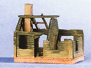 Trident Miniatures 99008 Military - Resin Structure Castings -- Destroyed Russian Farmhouse, HO Scale