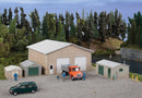 Walthers Cornerstone 933-4125 Pole Barn and Sheds - Kit - Set of Four Buildings, HO