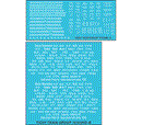 Tichy Train Group 10143 Railroad Decal Set -- 40' Flatcar Lettering - 40+ Assorted Railroad Reporting Marks - Data for 4 Car, HO Scale