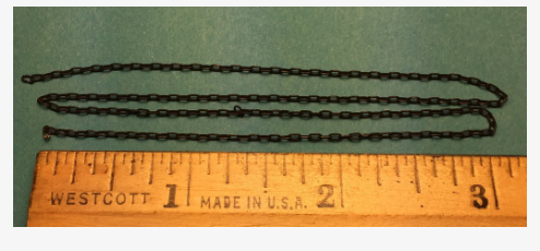 A Line Product 116-29221 Pre-Blackened Brass Chain - 12" 30.5cm -- 15 Links per Inch, HO