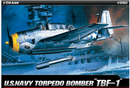 Academy Models 12452 TBF1 Avenger US Bomber - Plastic Model Airplane Kit - 1/72