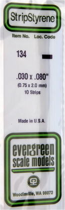 Evergreen Scale 134 .030 X .080 STRIPS
