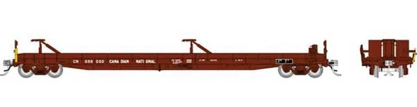 PREORDER Rapido 151002 HO Vancouver Iron Works Piggyback Flatcar 6-Pack - Ready to Run -- Canadian National Set